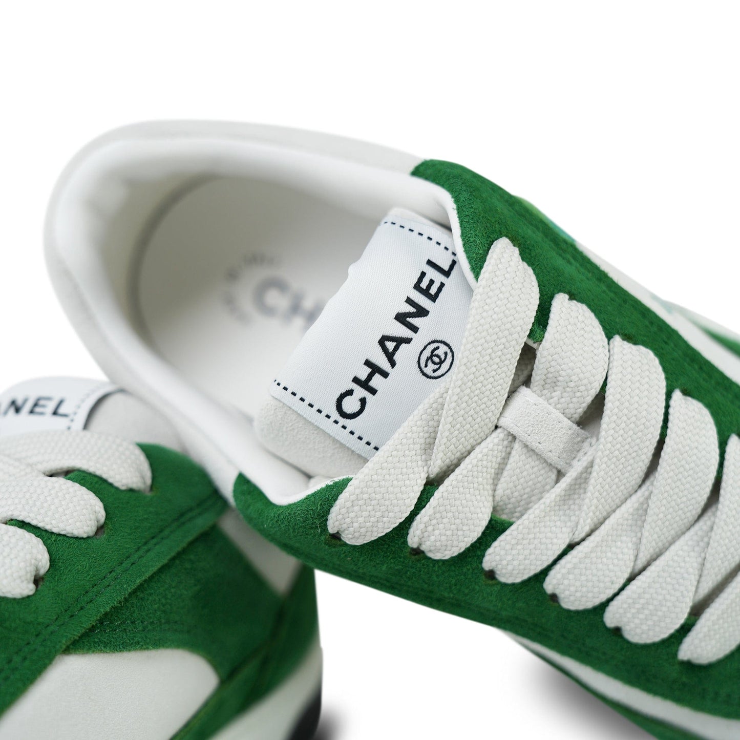 23P Green & White Suede Kidskin Sneakers Size 37.5