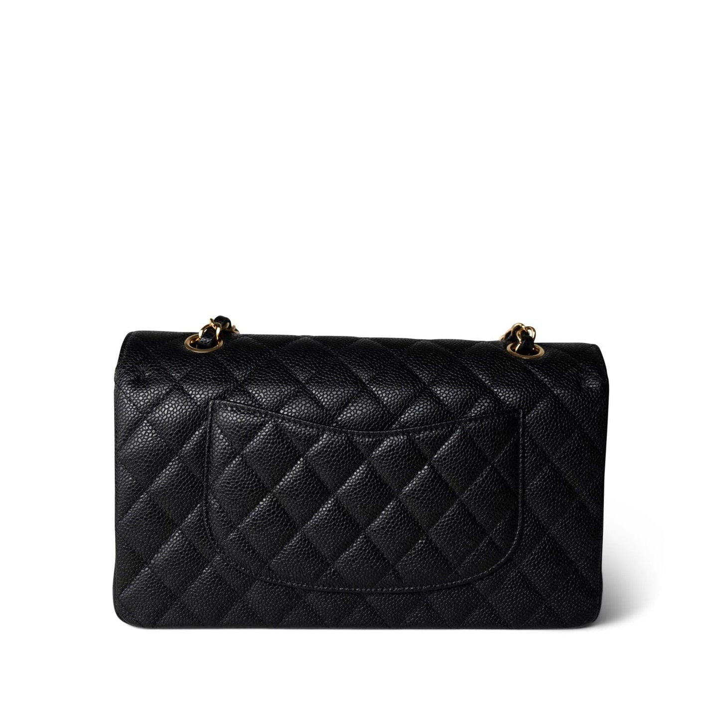Black Caviar Quilted Classic Flap Medium Gold Hardware