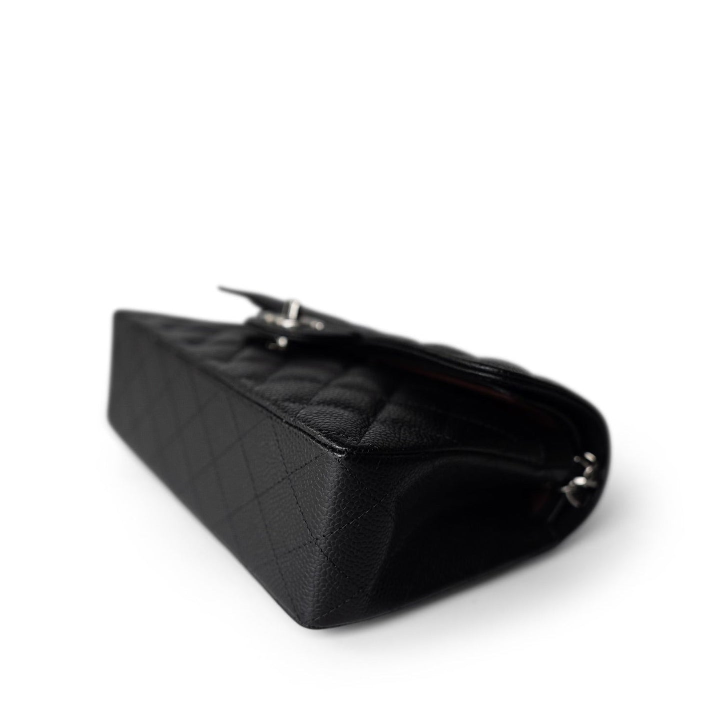 Black Caviar Quilted Classic Flap Small SHW