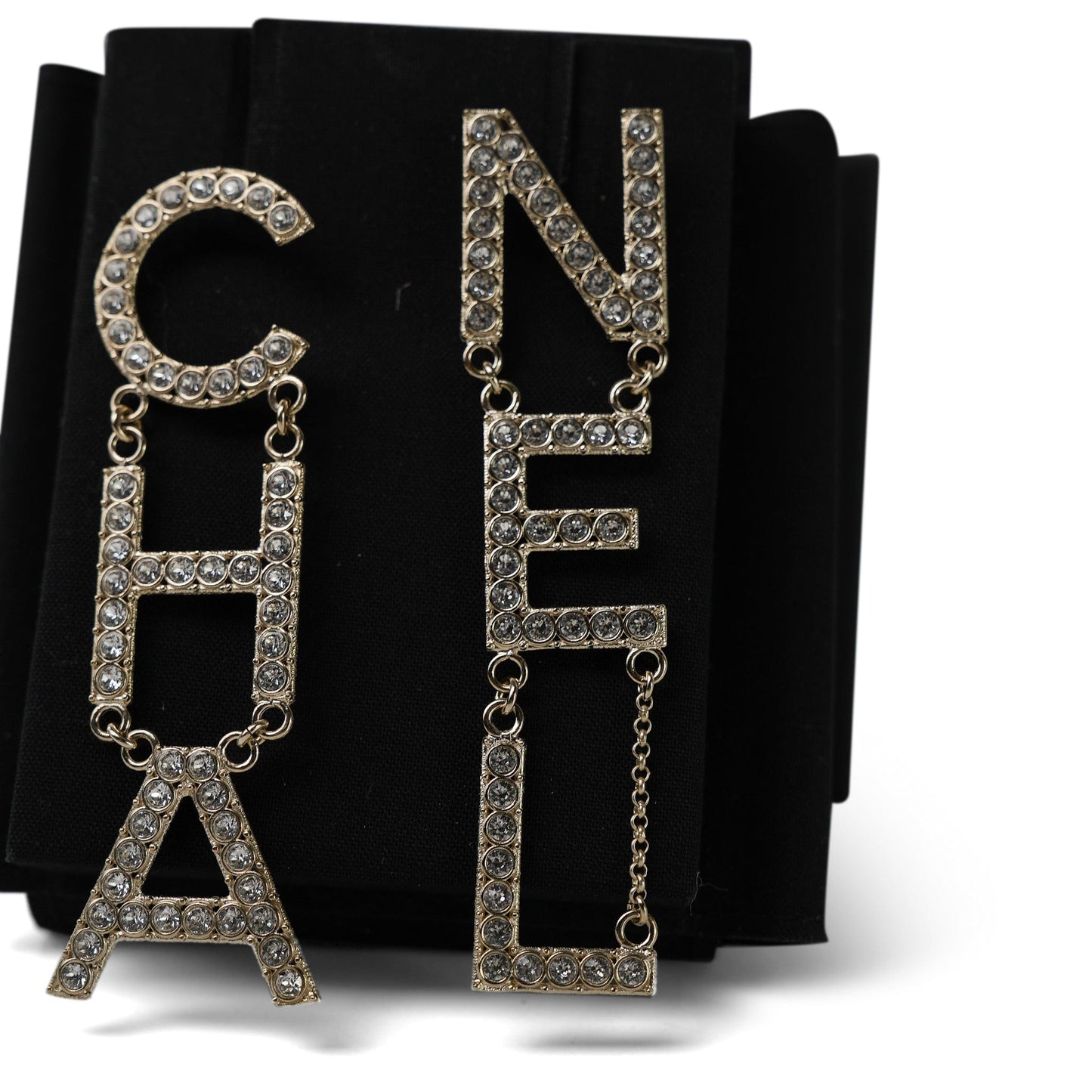 Cha-nel Crystal Drop Earrings