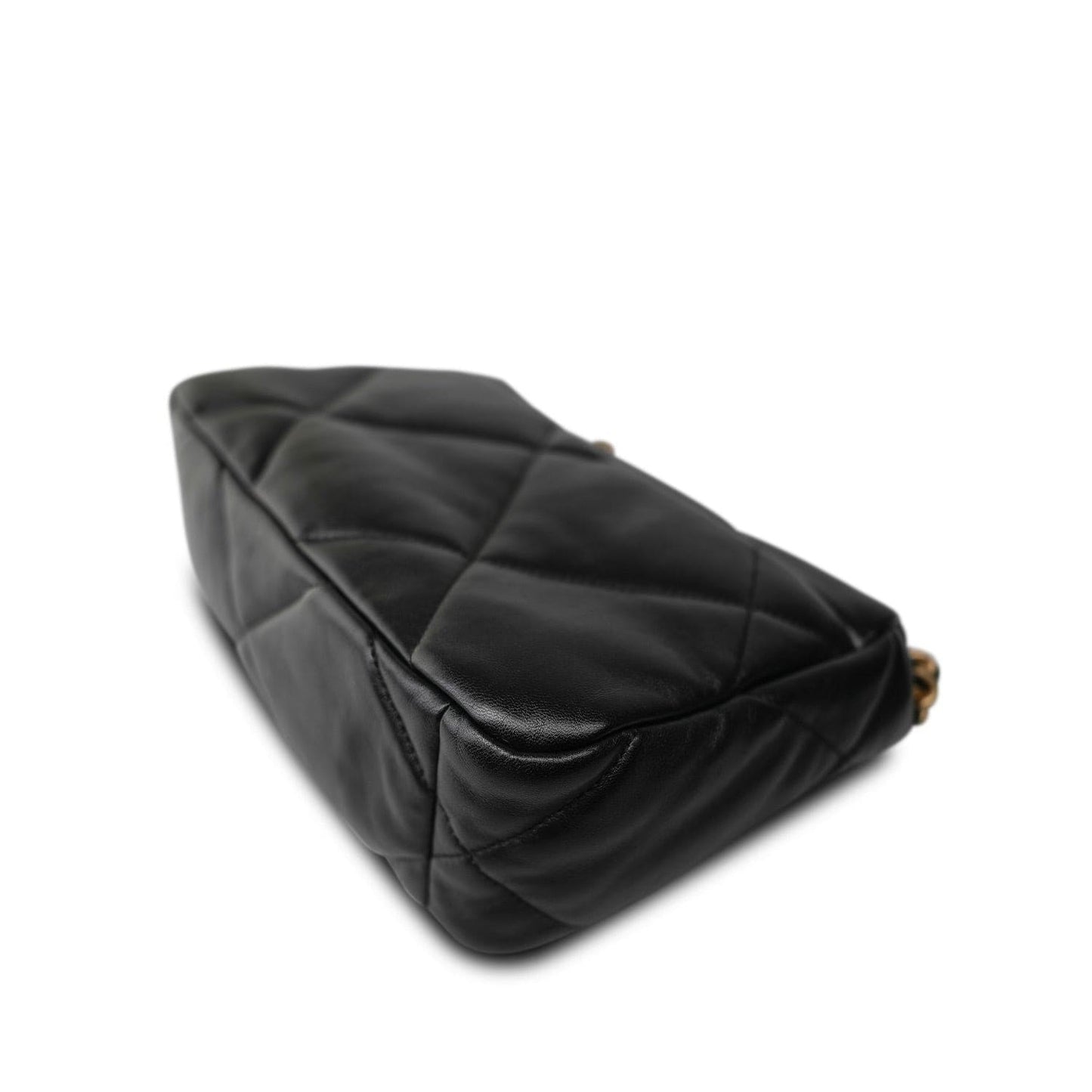 Black Lambskin Quilted 19 Flap Small Mixed Hardware