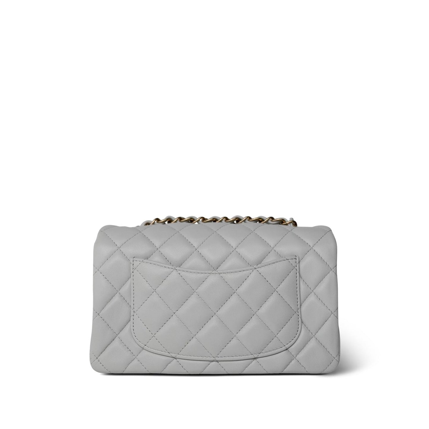 23S Light Grey Rectangular Flap Mini Light Gold Hardware