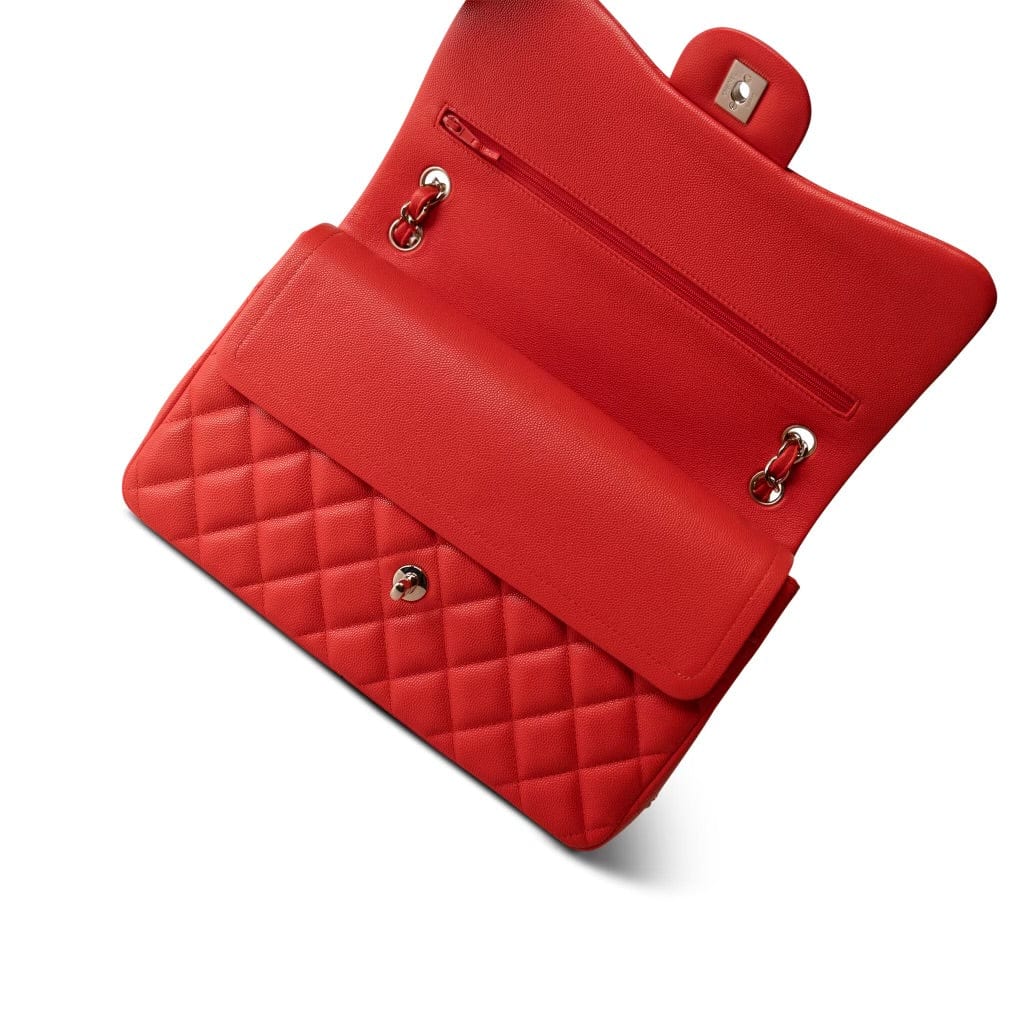 19C Red Caviar Quilted Classic Flap Jumbo LGHW