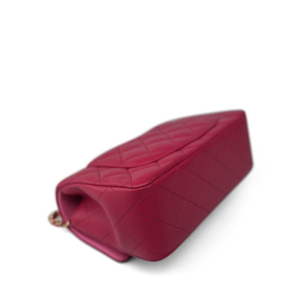 23P Dark Pink/Light Pink Lambskin Quilted Mini Top Handle LGHW