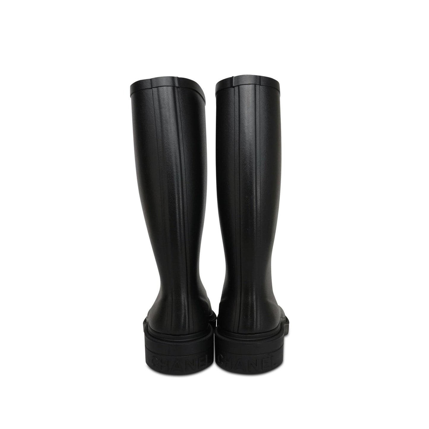 Black Caoutchouk CC High Boots Size 37