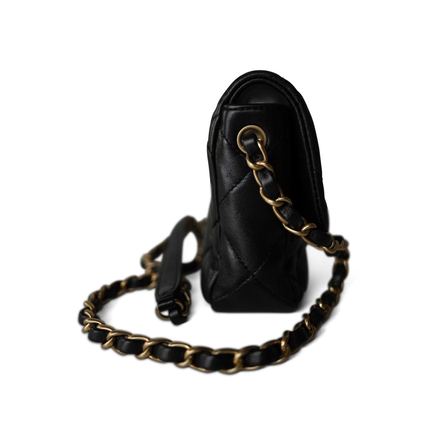 Black Lambskin Quilted Coco Love Flap Bag