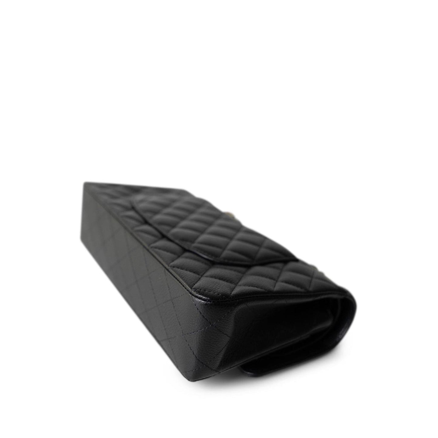 Black Caviar Quilted Medium Classic Flap Gold Hardware