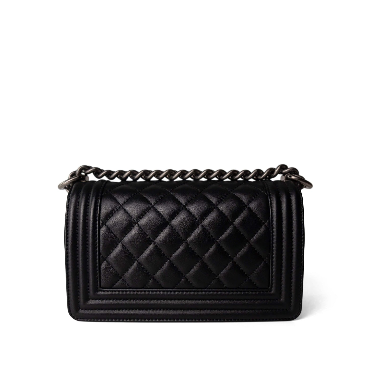 Black Boy Bag Lambskin Quilted Small Ruthenium Hardware