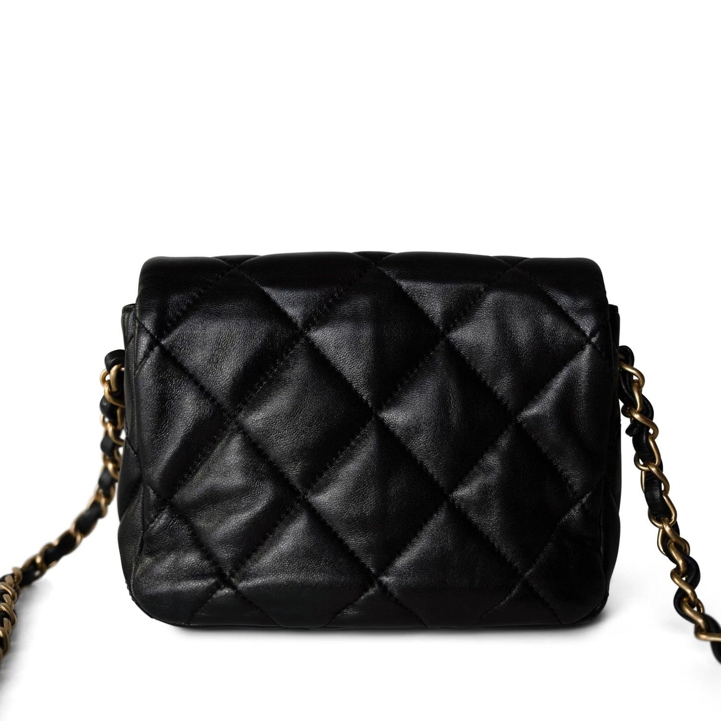Black Lambskin Quilted Coco Love Flap Bag