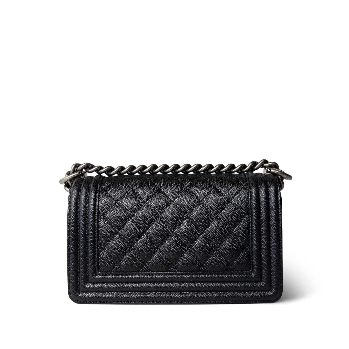 Black Boy Bag Small Caviar Quilted Ruthenium Hardware
