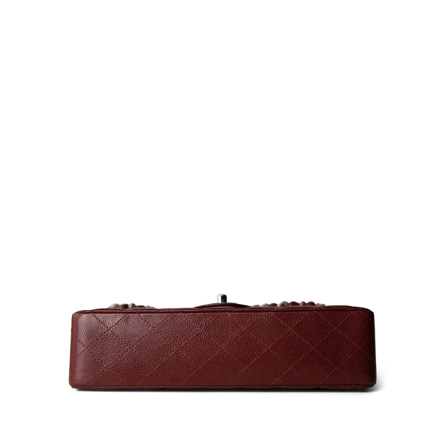 Burgundy Caviar Quilted Classic Flap Medium SHW