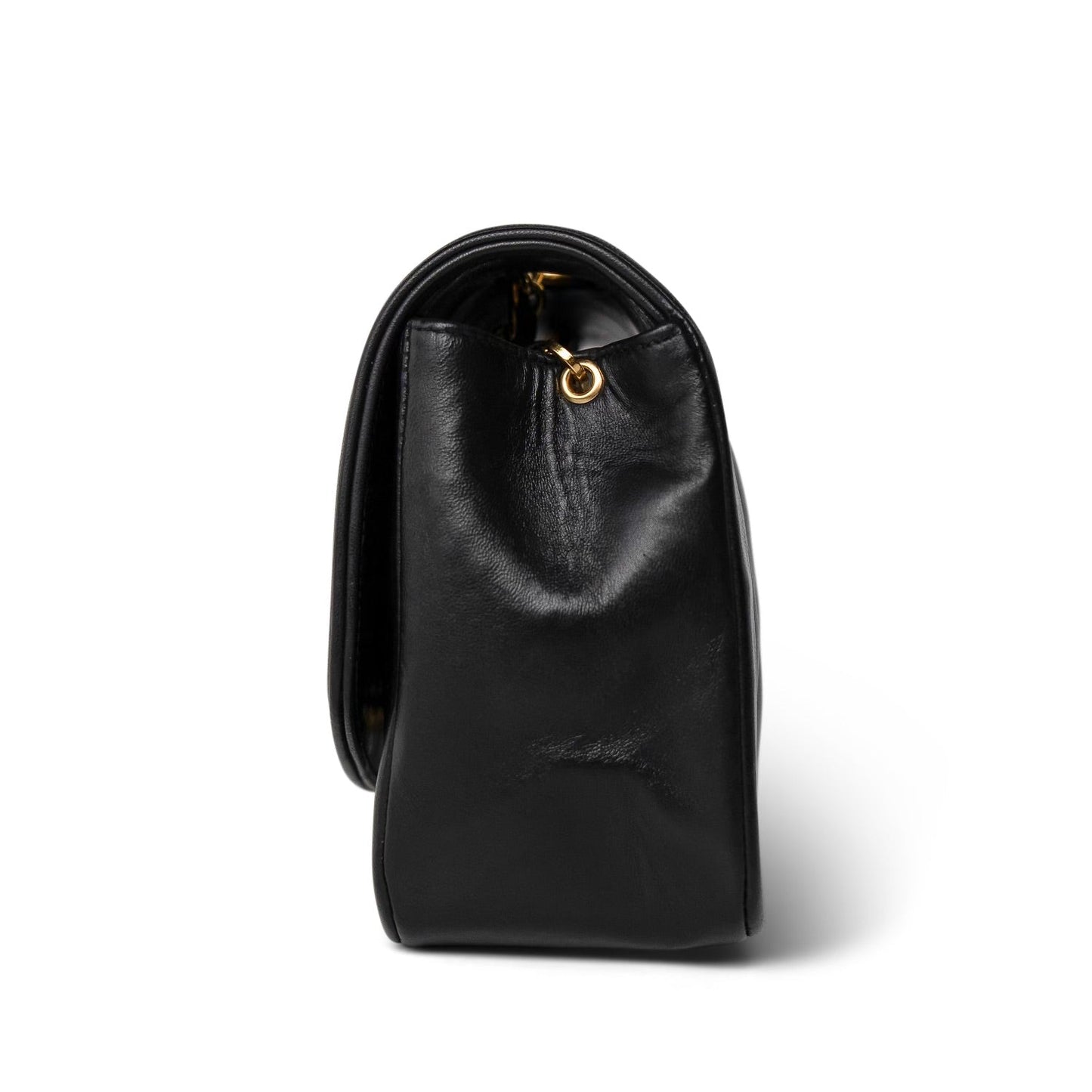 Black Lambskin Quilted Diana Flap Small Gold Hardware