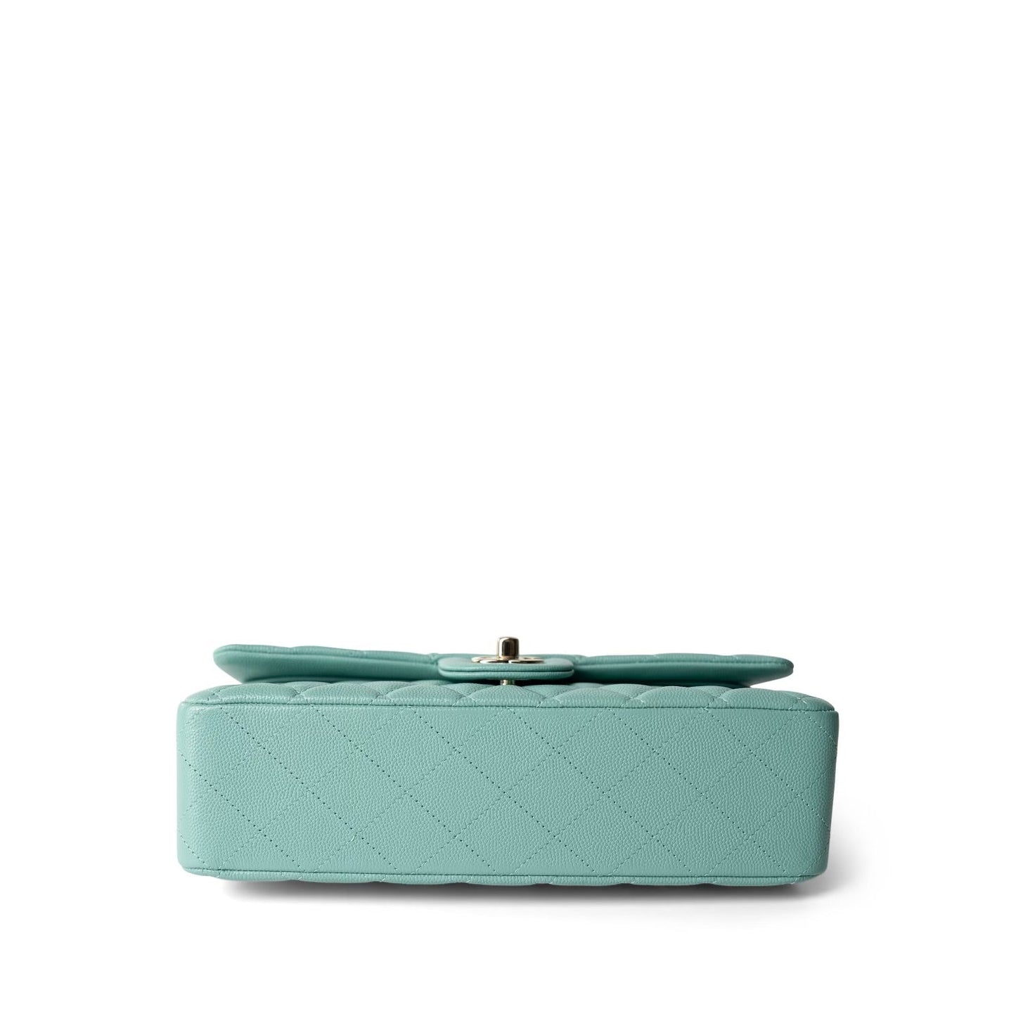 21S Tiffany Green Caviar Quilted Medium Classic Flap LGHW