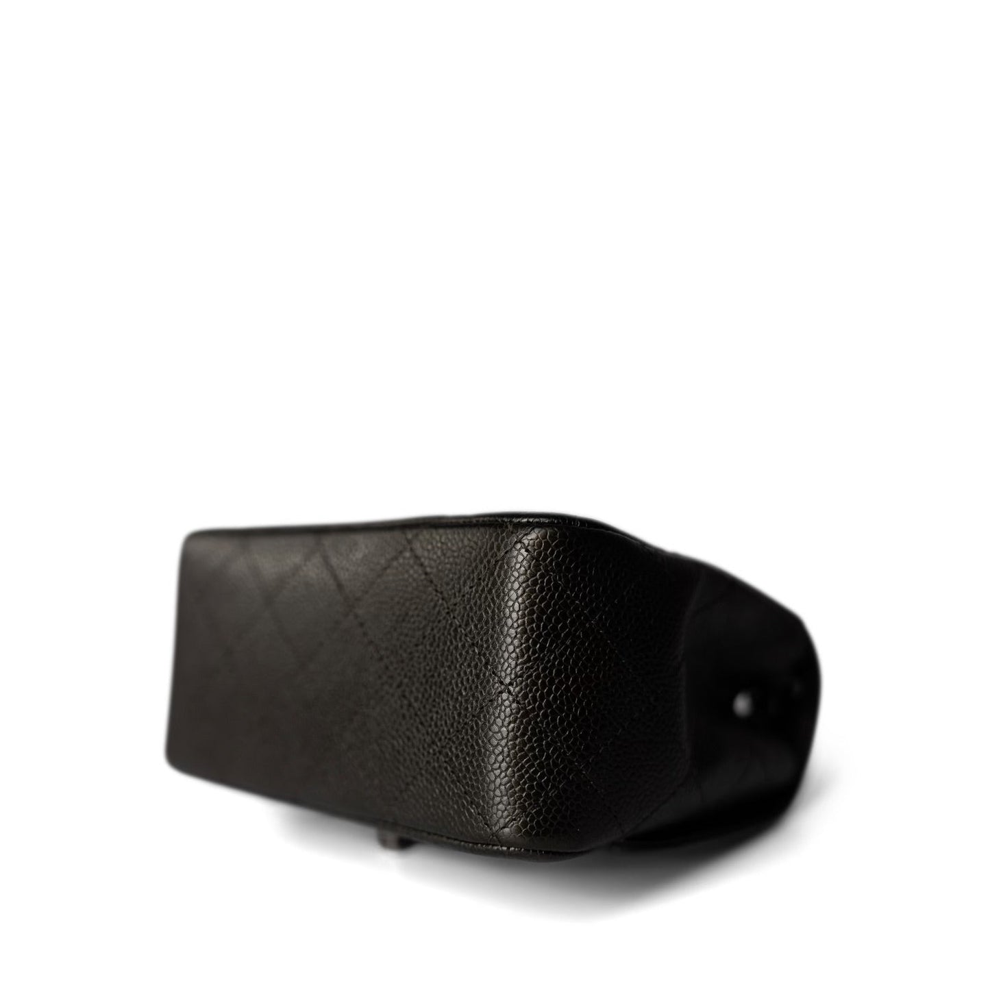 Black Caviar Quilted Mini Square Flap Ruthenium Hardware