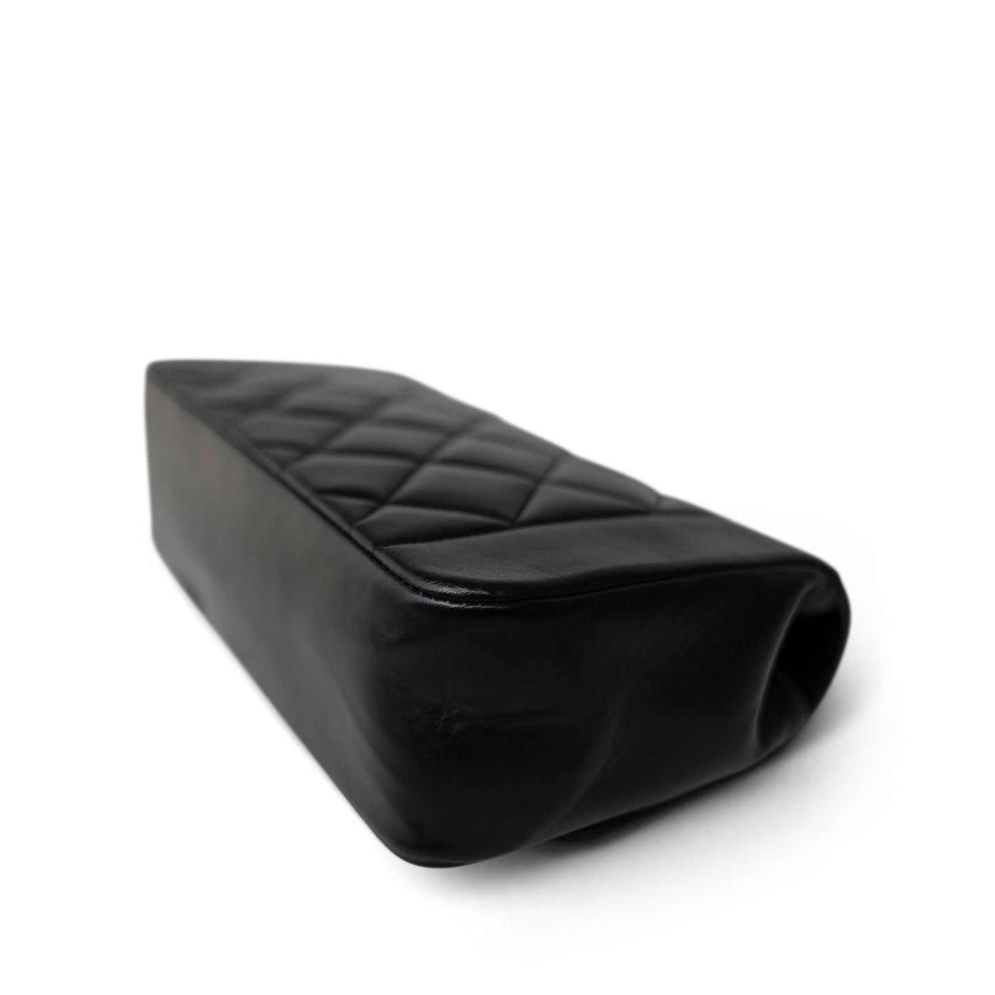 Black Lambskin Quilted Diana Flap Small Gold Hardware