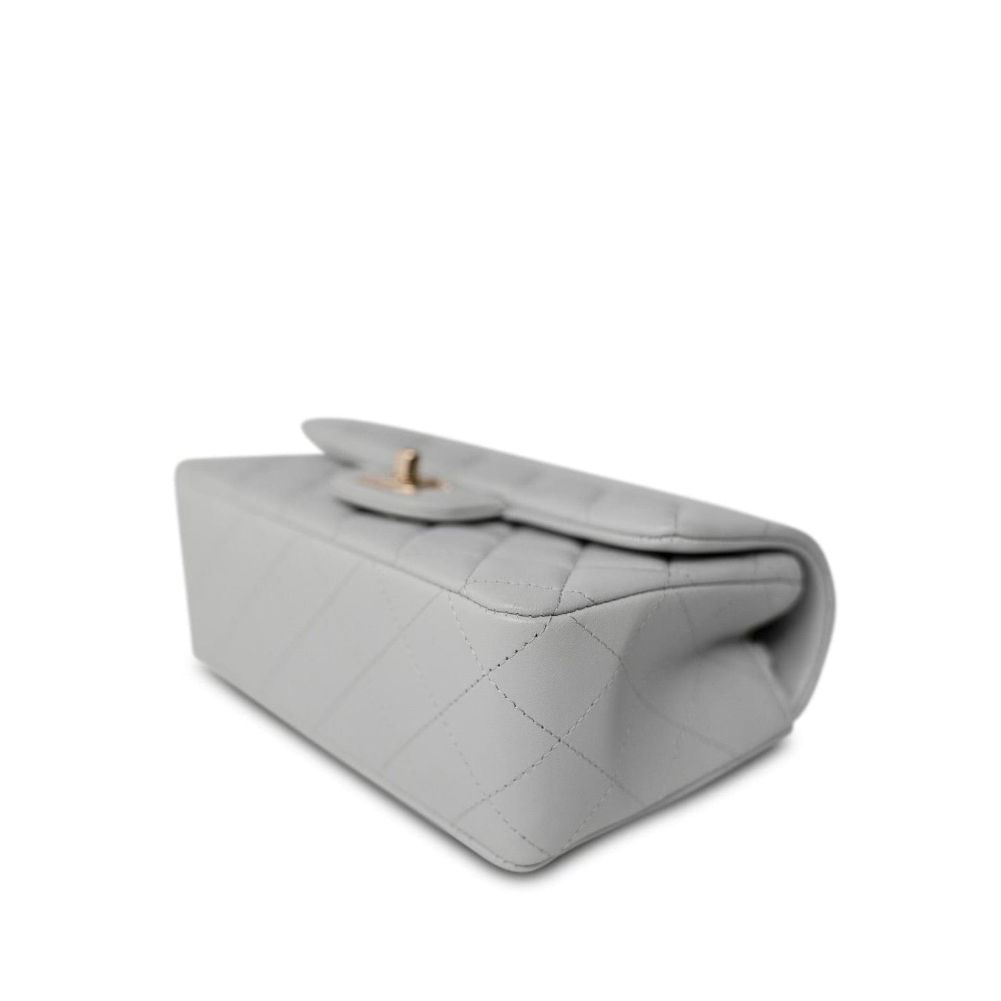 23S Light Grey Rectangular Flap Mini Light Gold Hardware