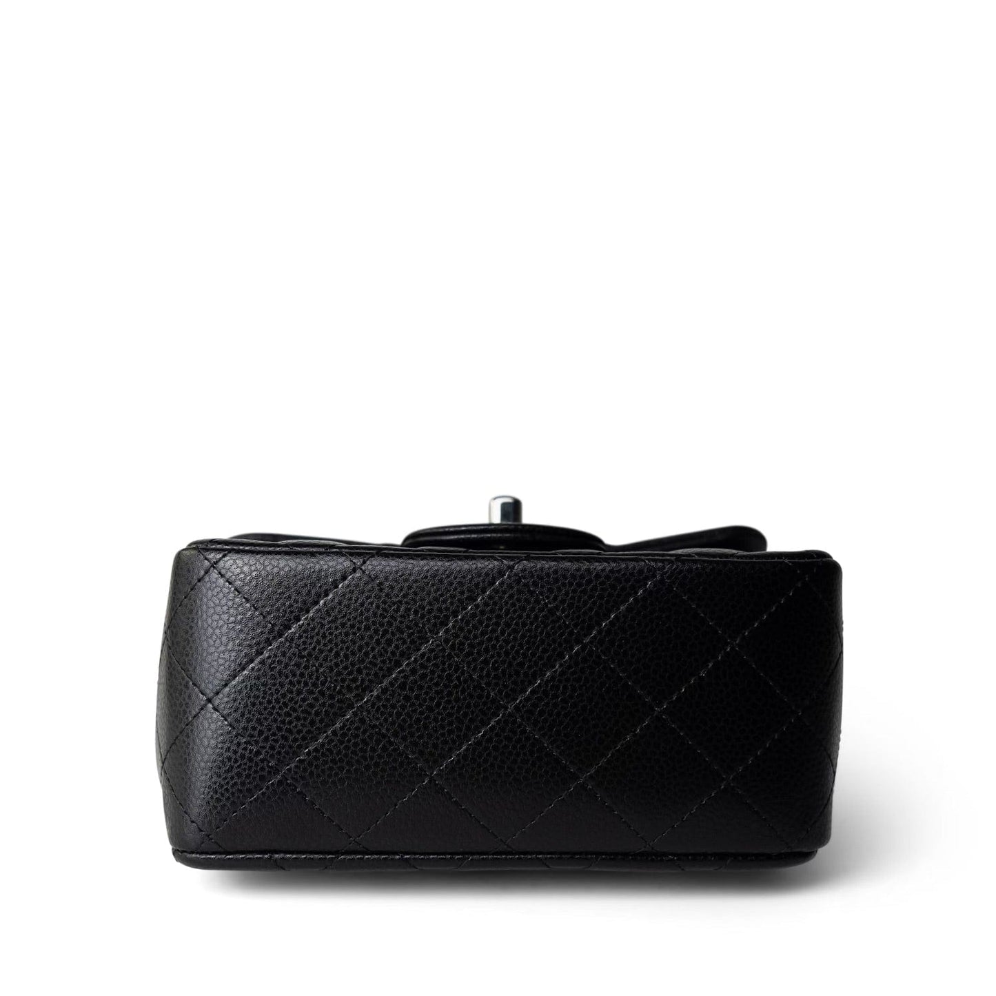 Black Caviar Quilted Mini Square Flap SHW