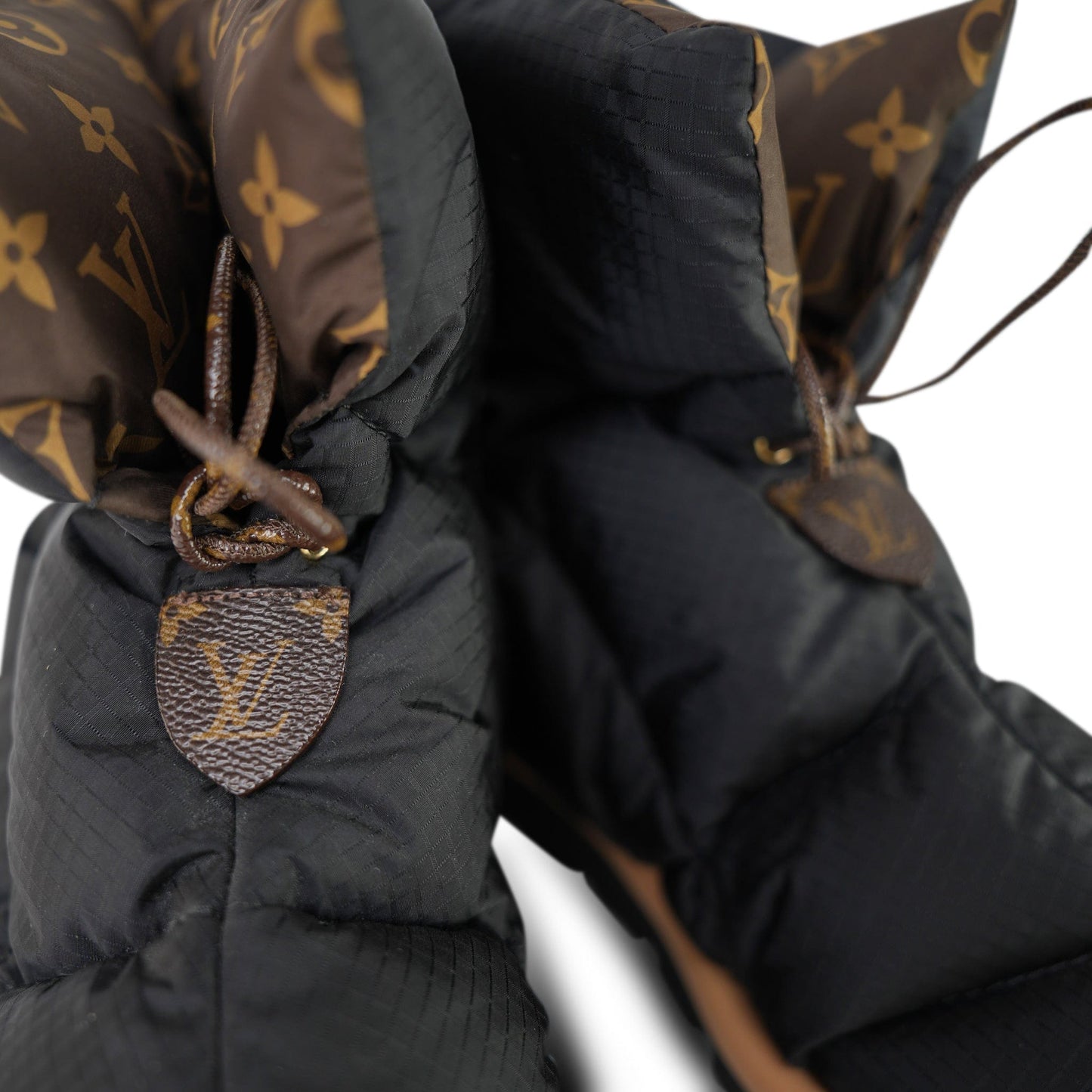 Louis Vuitton Ankle Comfort Black Water Repellent Nylon Monogram Boots/Booties