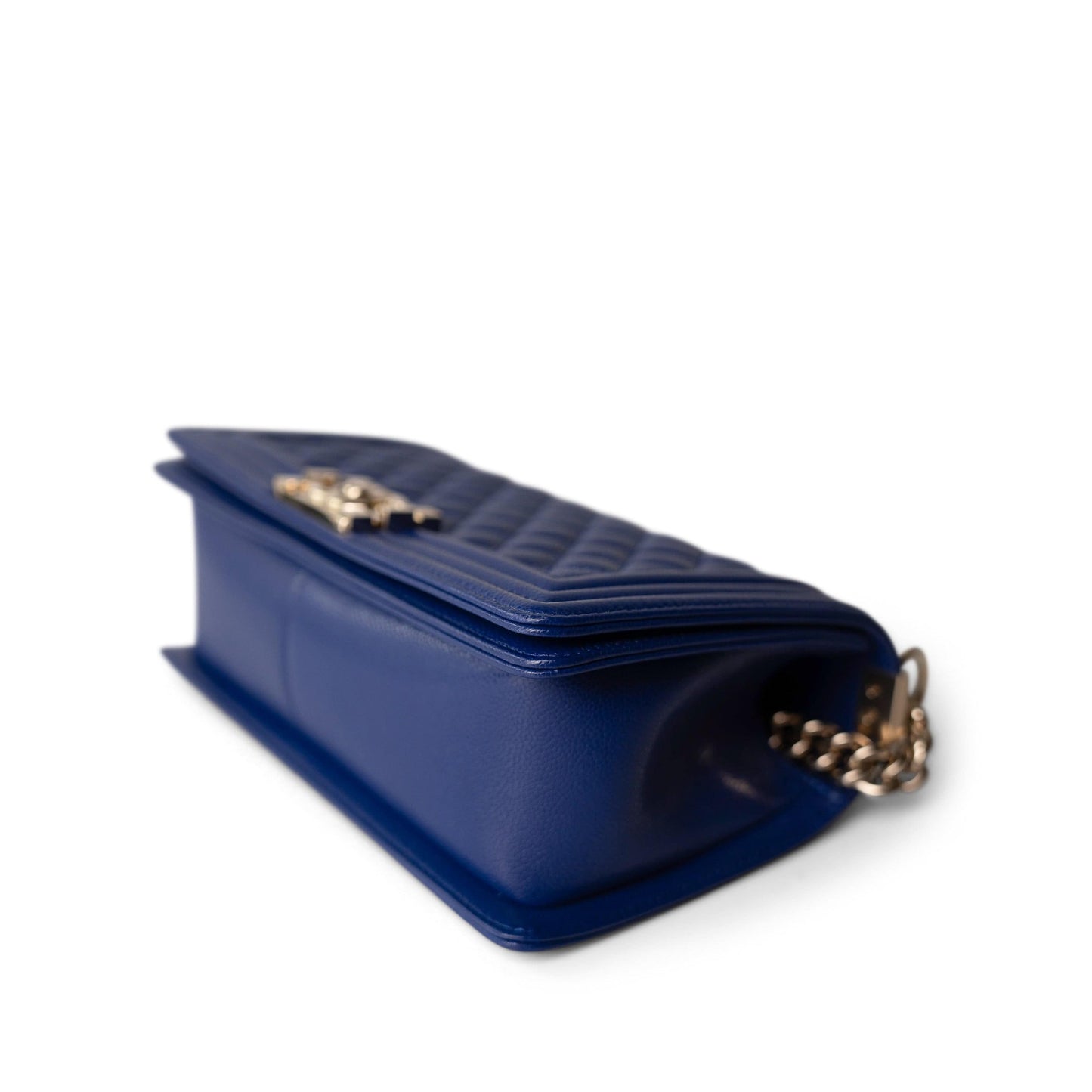 Blue Caviar Quilted Boy Bag Medium Light Gold Hardware