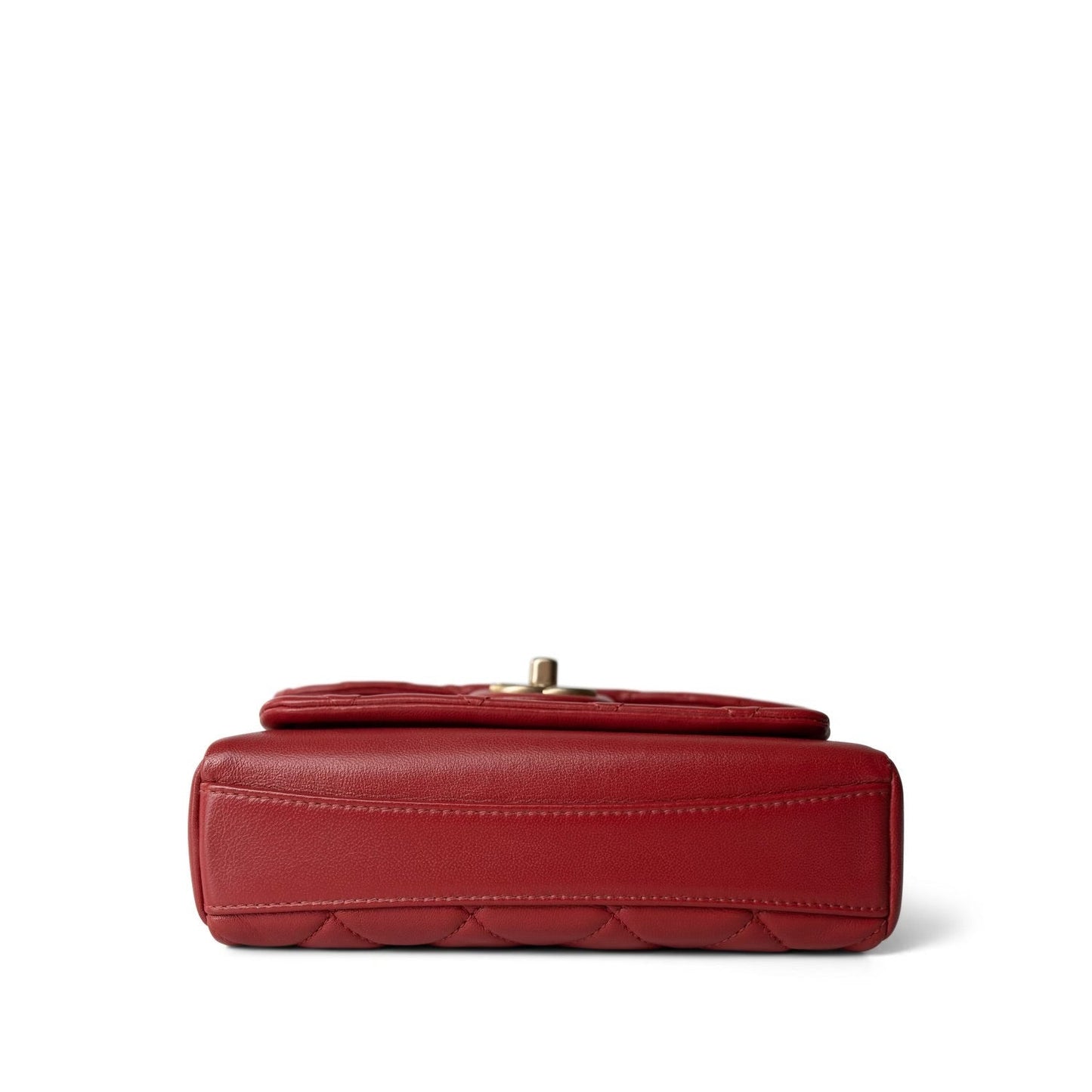 Red Lambskin Quilted Single Flap Chain Leather Link Bag