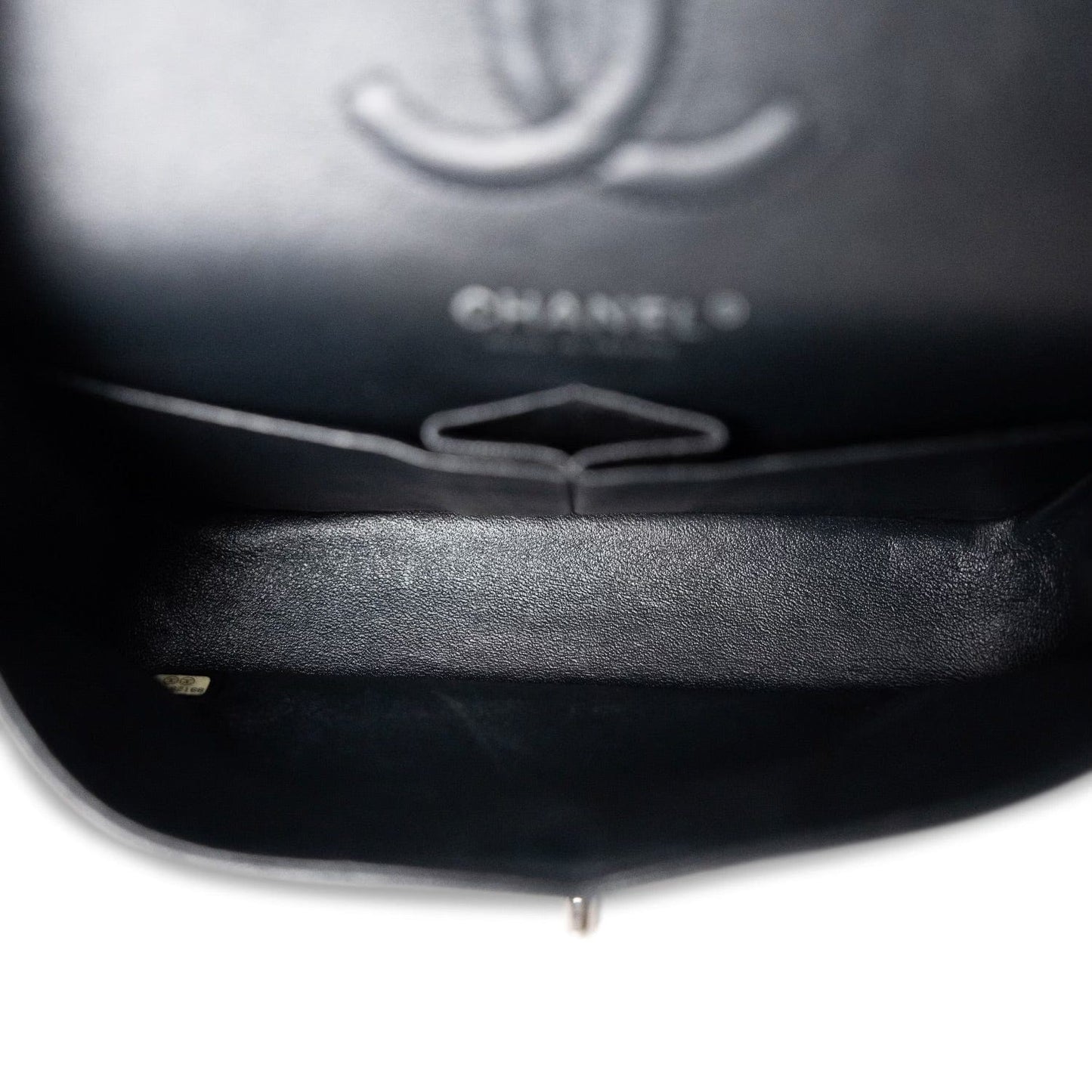 18C Charcoal Glittery Caviar Quilted Classic Flap Small