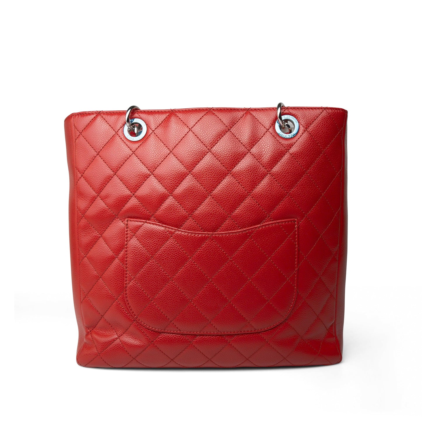 Red Caviar Quilted PST XL Silver Hardware