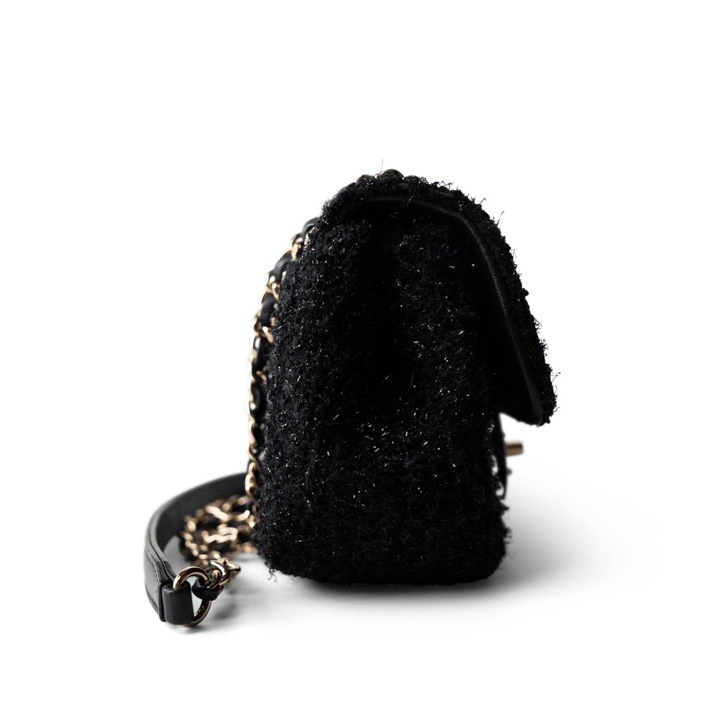 Cosmos Tweed Pearl Mini Flap Bag LGHW