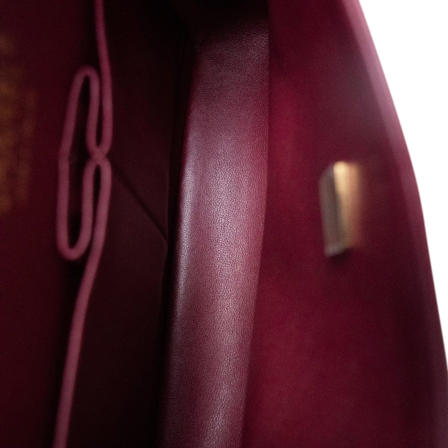 Wine/Burgundy Caviar Quilted Small Classic Double Flap LGHW