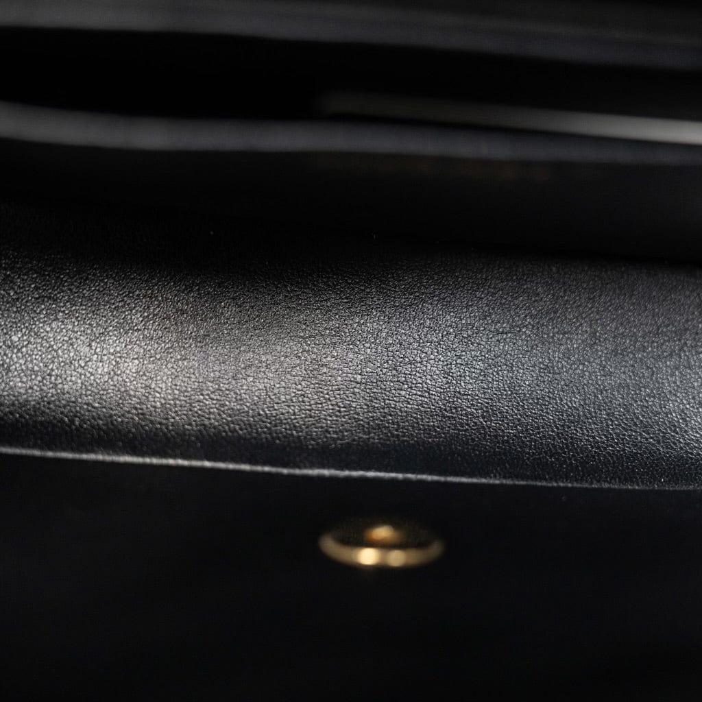 Black Caviar Quilted Mini Rectangular Flap Light Gold Hardware