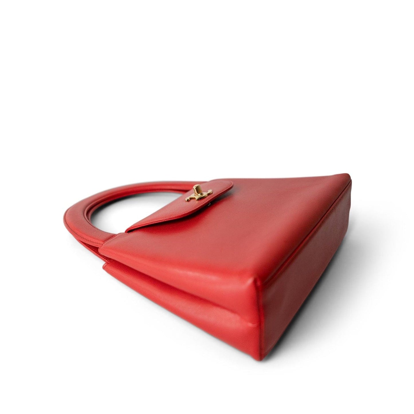 Vintage Red Kelly Top Handle Gold Hardware