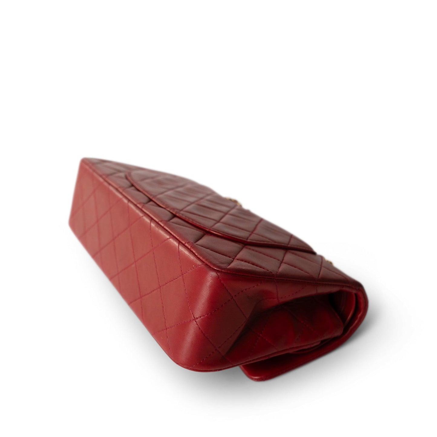 Vintage Red Lambskin Quilted Classic Flap Small Gold Hardware