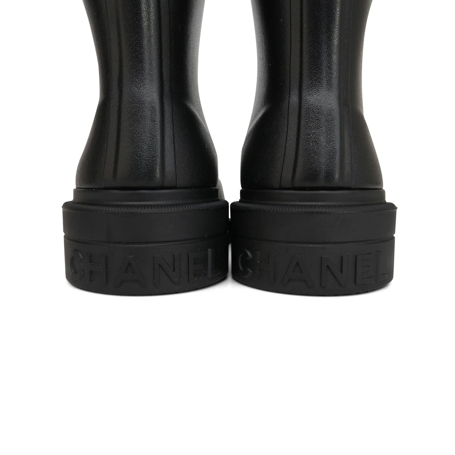 Black Caoutchouk CC High Boots Size 37