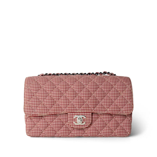 Vintage Gingham Red Medium Single Flap Bag