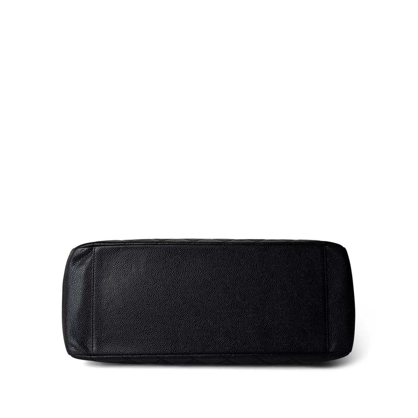 Black Caviar Quilted Grand Shopping Tote Gold Hardware