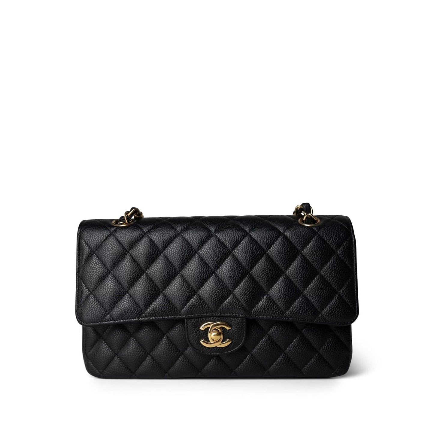 Black Caviar Quilted Classic Flap Medium 24k Gold Hardware