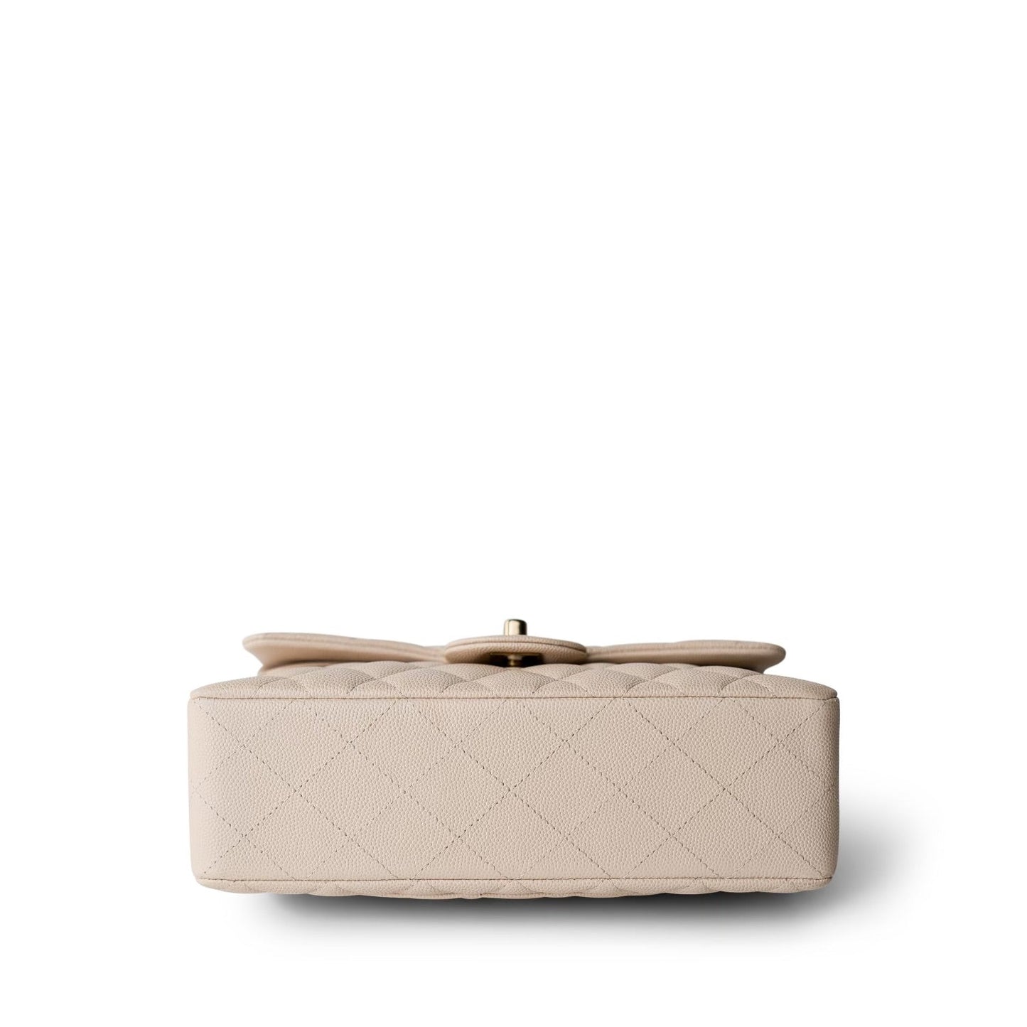 Light Beige/Nude Caviar Quilted Classic Flap Small LGHW