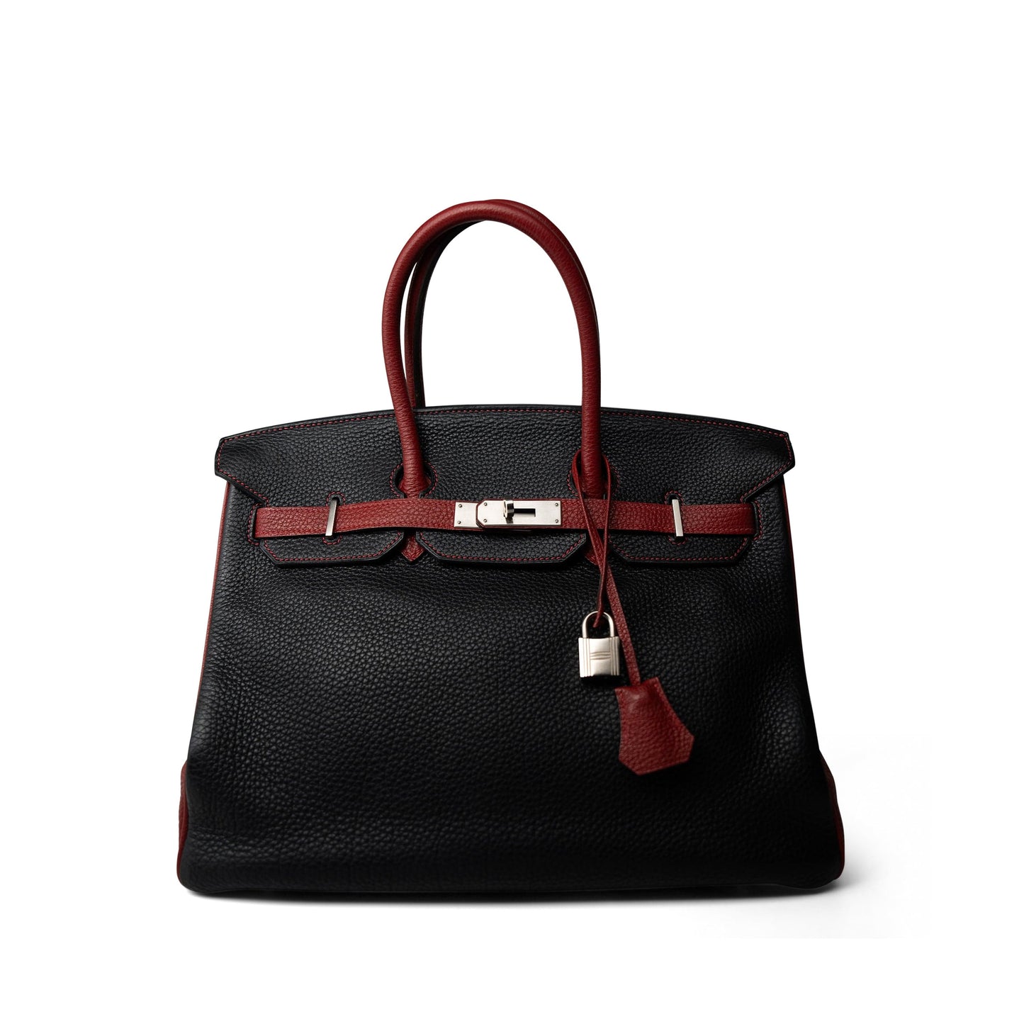 Birkin 35 Black/Red Togo Palladium Plated [N] Stamp