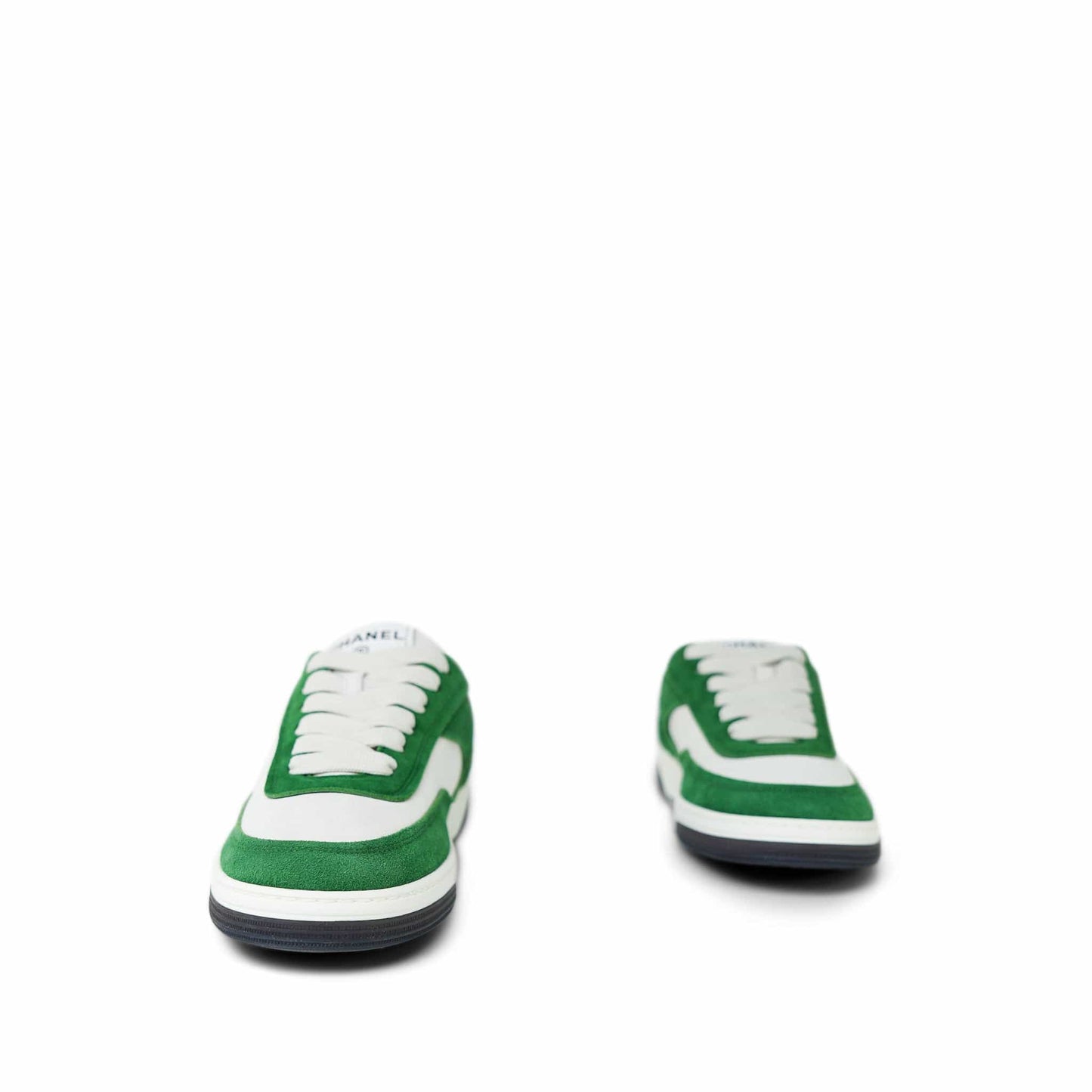 23P Green & White Suede Kidskin Sneakers Size 37.5