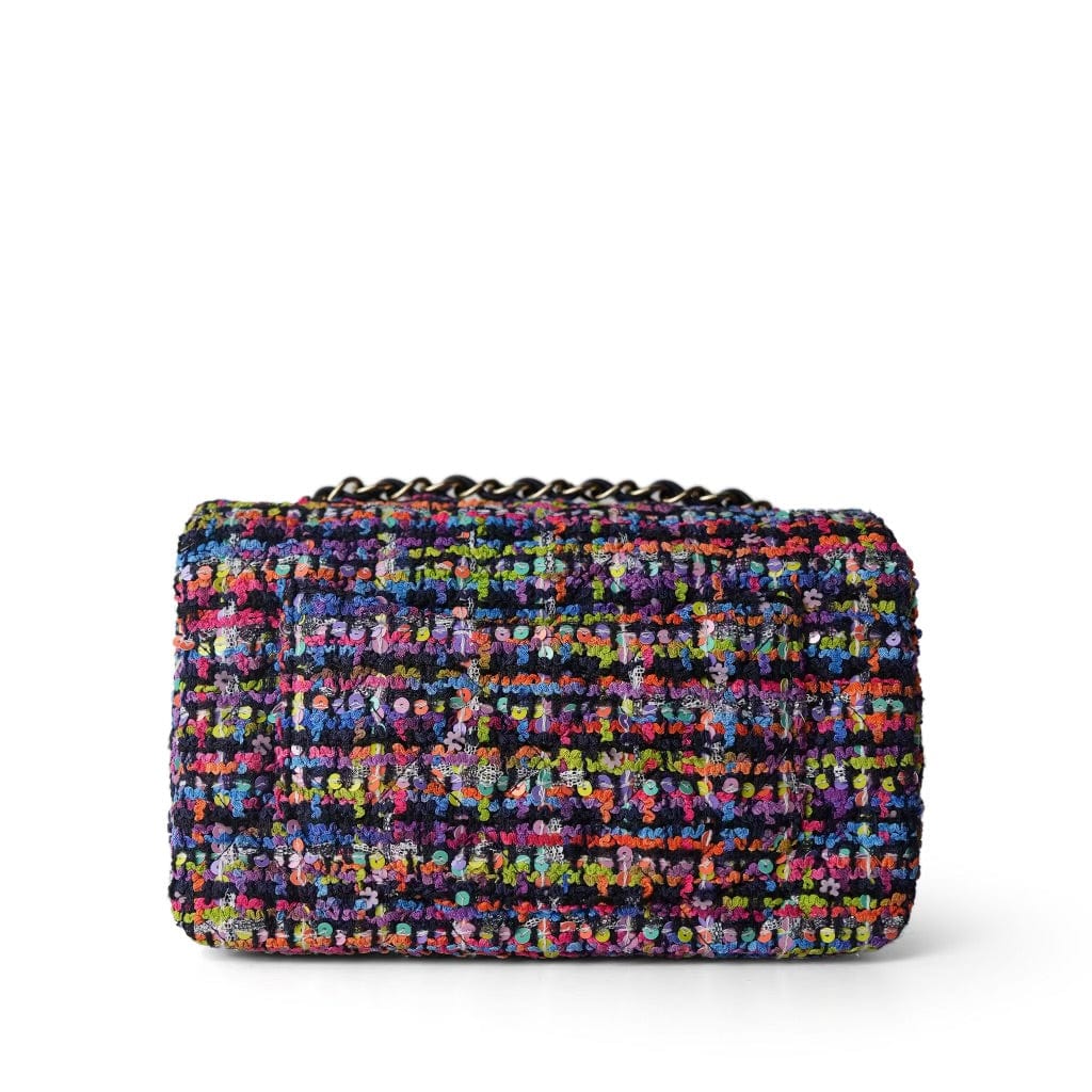 24S Multicolor Sequin Tweed Quilted Rectangular Mini Flap LGHW