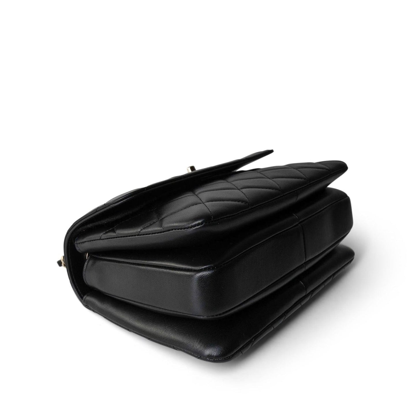 23B Black Trendy CC Lambskin Quilted Small Light Gold Hardware