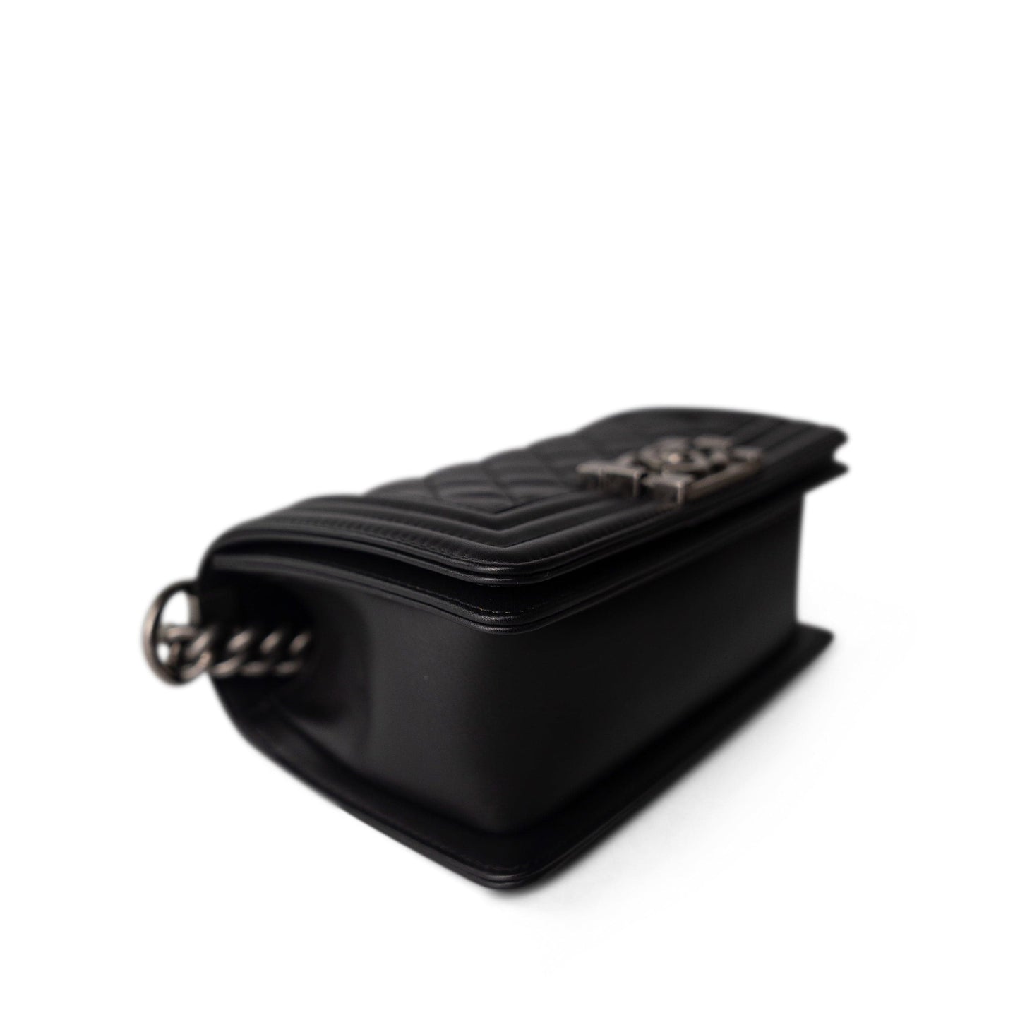 Black Boy Bag Lambskin Quilted Small Ruthenium Hardware