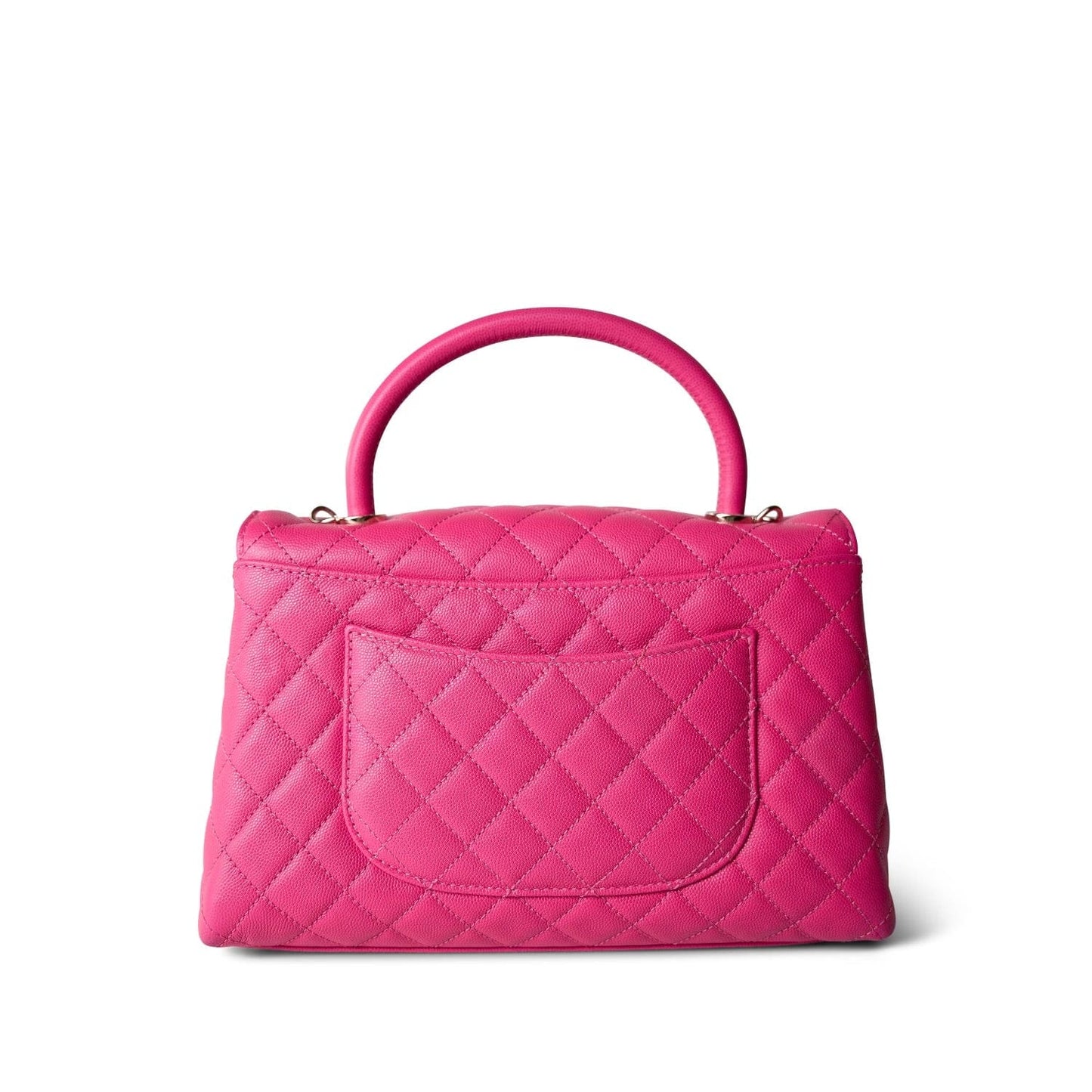 Pink Caviar Quilted Coco Handle Medium Light Gold Hardware