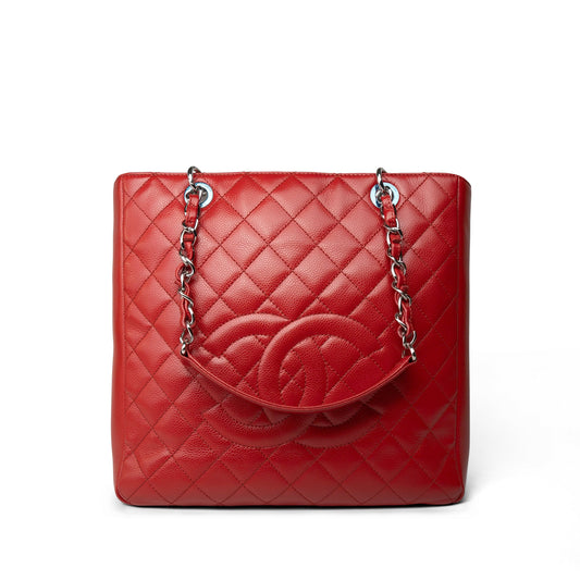 Red Caviar Quilted PST XL Silver Hardware