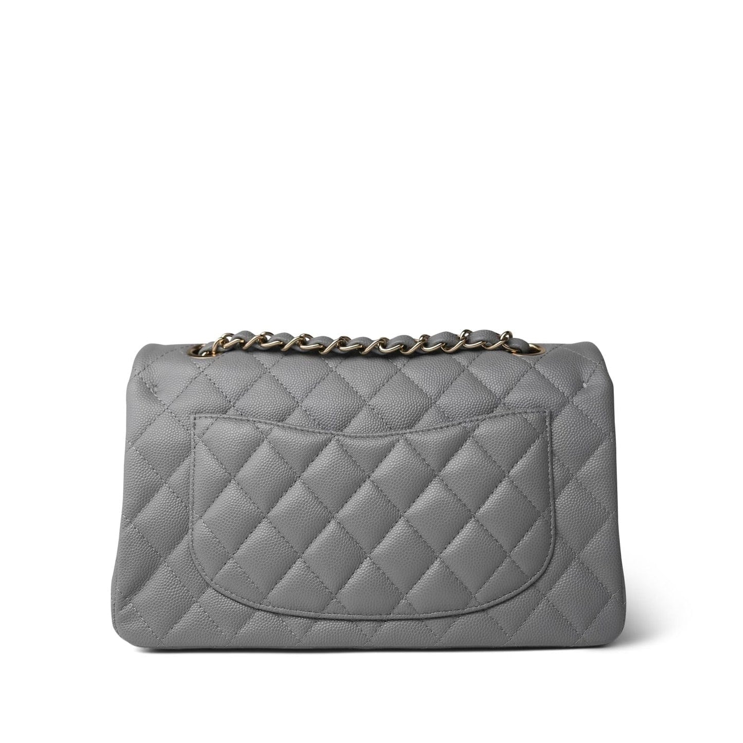 20c Grey Caviar Quilted Classic Flap Small Light Gold Hardware