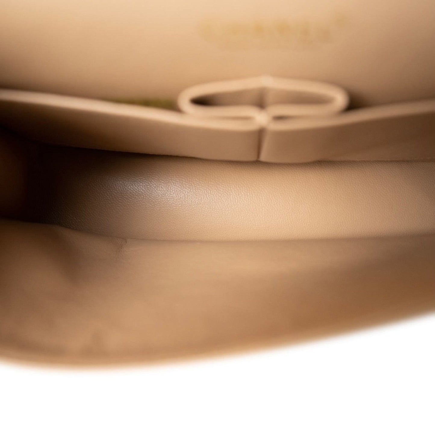 Vintage Beige Lambskin Quilted Medium Classic Flap Gold Hardware