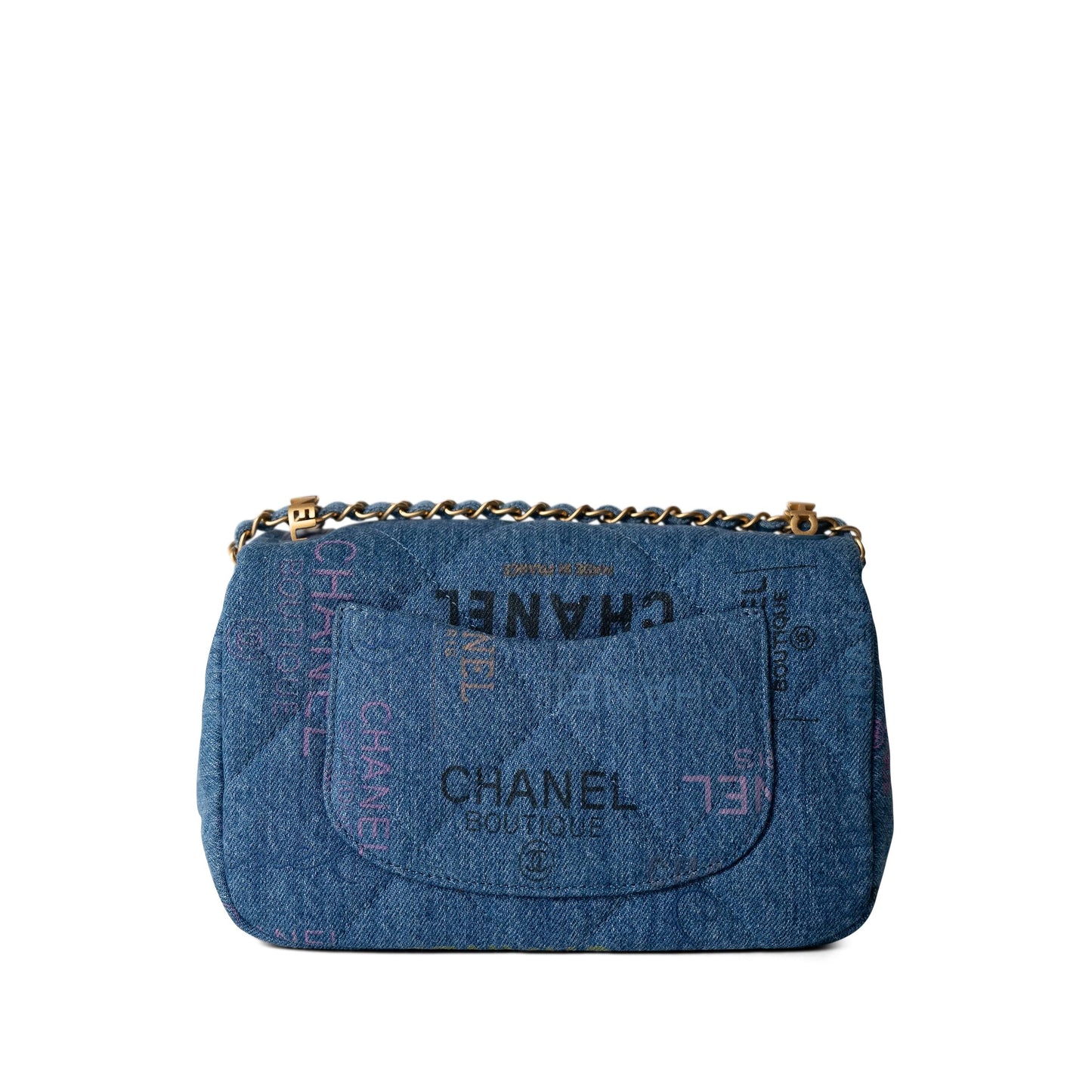 22P Denim Quilted Single Flap Small AGHW