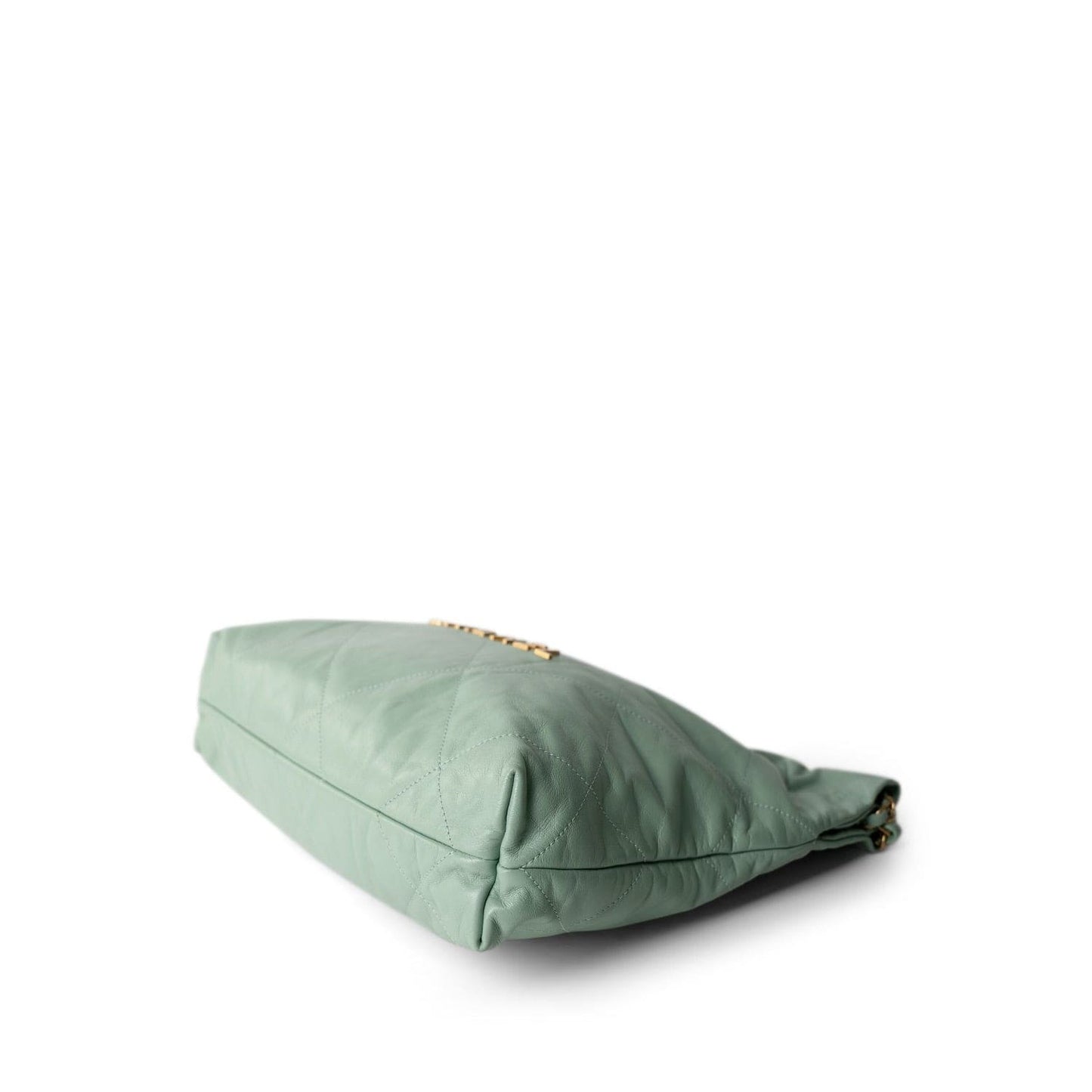 23P Light Green Calfskin Quilted 22 Hobo Bag Small