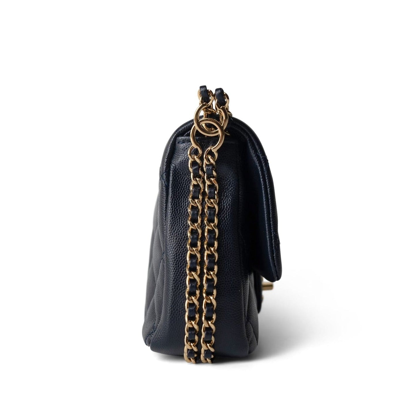 Navy Caviar Quilted CC You Flap Bag Mini GHW