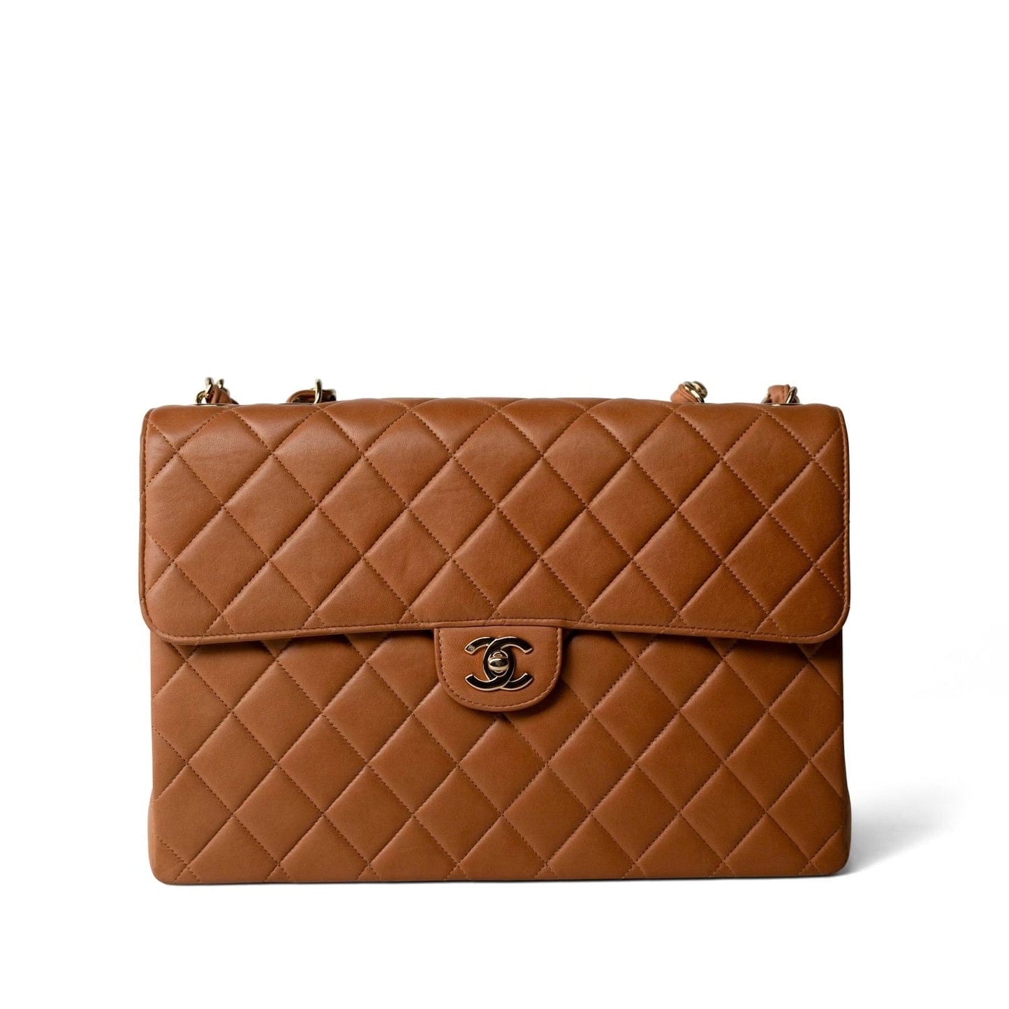 Vintage Caramel Jumbo Single Flap Bag GHW