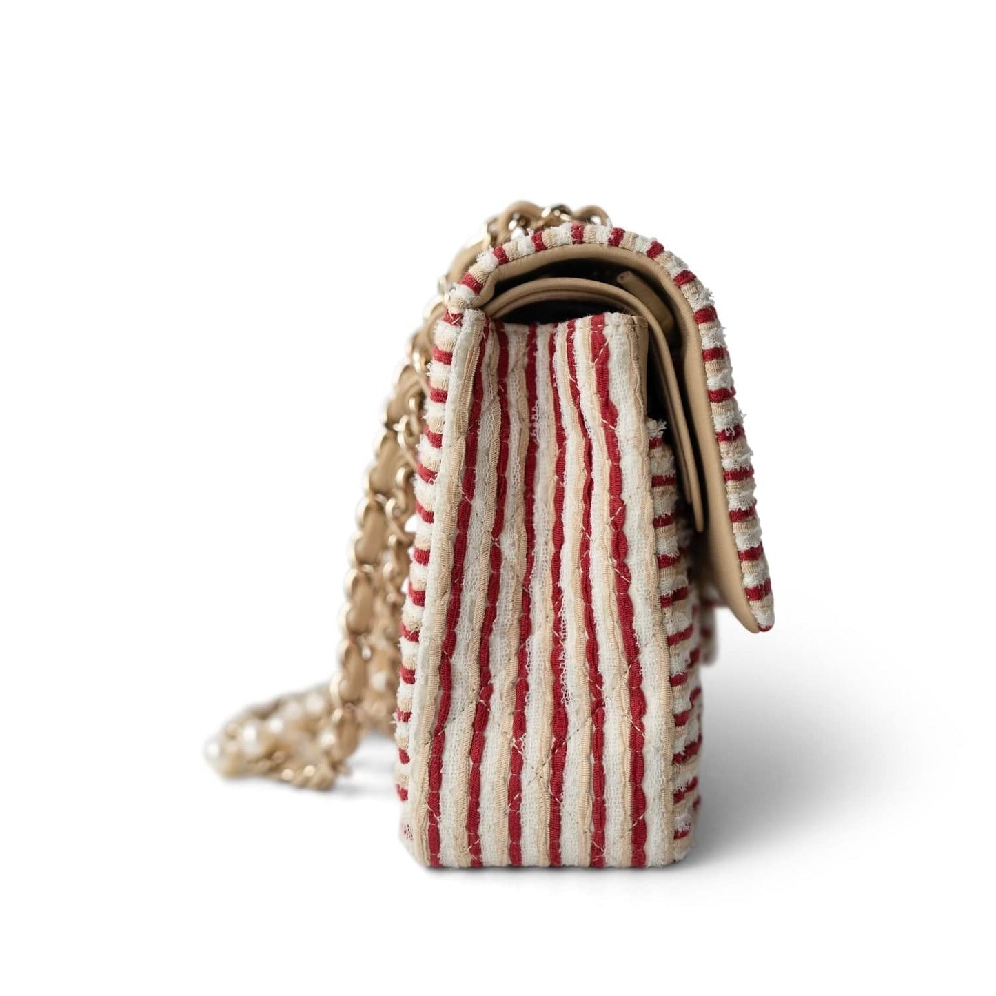 Red Striped Jersey Coco Sailor Flap Bag LGHW